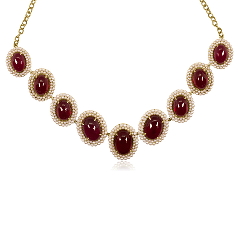 Ruby Necklace Set in 18K Yellow Gold